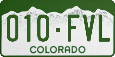 CO license plate 010FVL