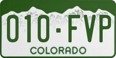 CO license plate 010FVP