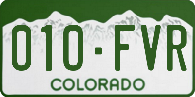 CO license plate 010FVR