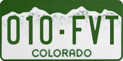 CO license plate 010FVT