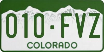 CO license plate 010FVZ