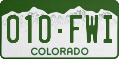CO license plate 010FWI