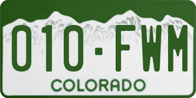 CO license plate 010FWM