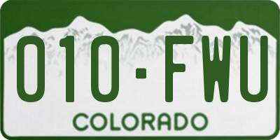 CO license plate 010FWU