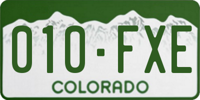 CO license plate 010FXE