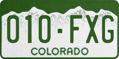 CO license plate 010FXG