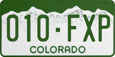 CO license plate 010FXP