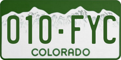CO license plate 010FYC