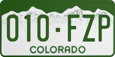 CO license plate 010FZP