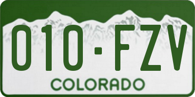 CO license plate 010FZV