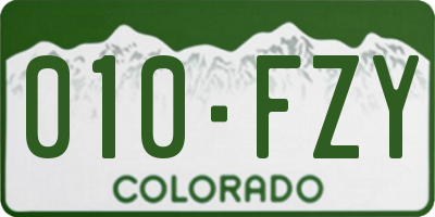 CO license plate 010FZY