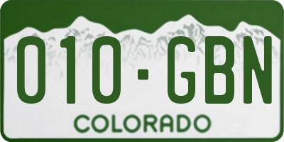 CO license plate 010GBN