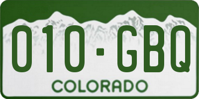 CO license plate 010GBQ