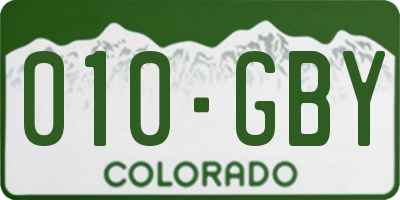 CO license plate 010GBY