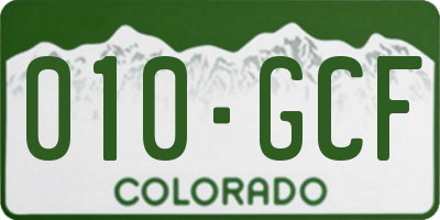 CO license plate 010GCF