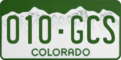 CO license plate 010GCS