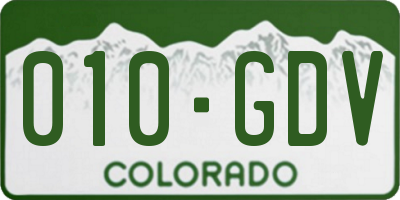 CO license plate 010GDV