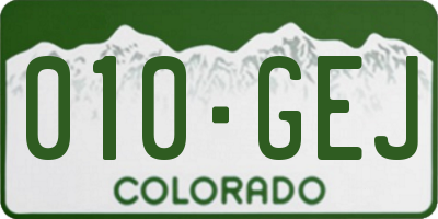CO license plate 010GEJ