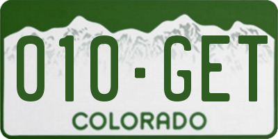 CO license plate 010GET
