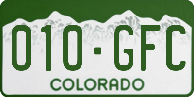 CO license plate 010GFC
