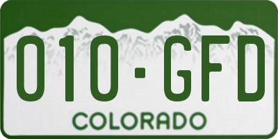 CO license plate 010GFD