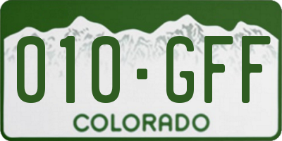 CO license plate 010GFF