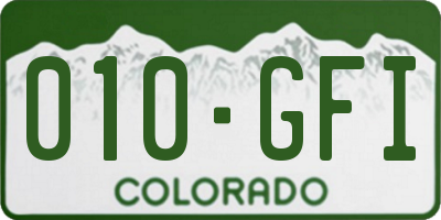 CO license plate 010GFI