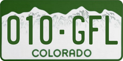 CO license plate 010GFL