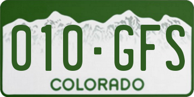 CO license plate 010GFS