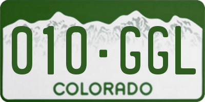 CO license plate 010GGL