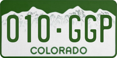 CO license plate 010GGP