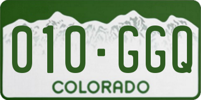 CO license plate 010GGQ