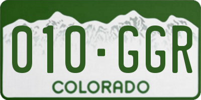 CO license plate 010GGR