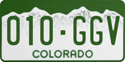 CO license plate 010GGV