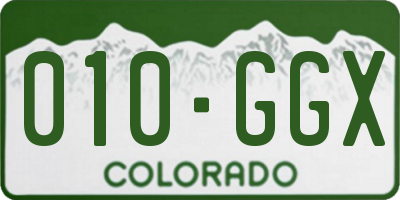 CO license plate 010GGX