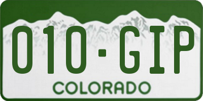 CO license plate 010GIP