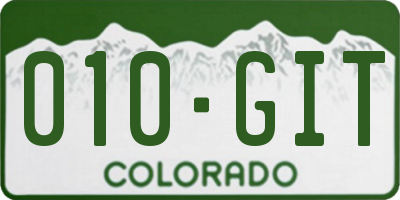 CO license plate 010GIT