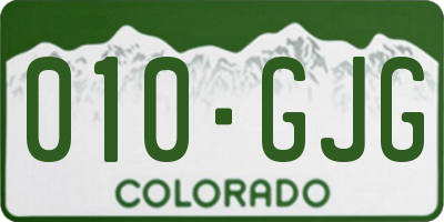 CO license plate 010GJG