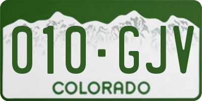 CO license plate 010GJV