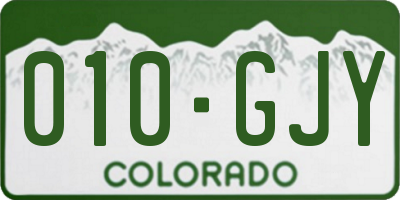 CO license plate 010GJY