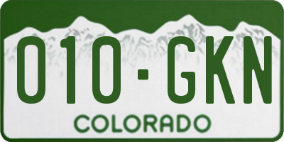 CO license plate 010GKN