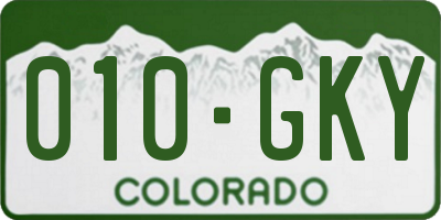 CO license plate 010GKY