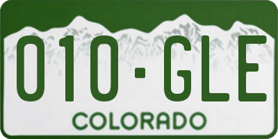 CO license plate 010GLE
