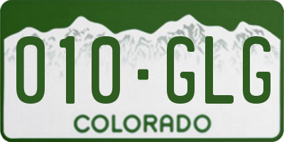 CO license plate 010GLG