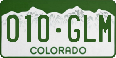 CO license plate 010GLM
