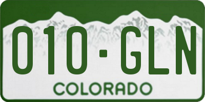 CO license plate 010GLN