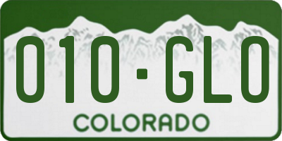 CO license plate 010GLO