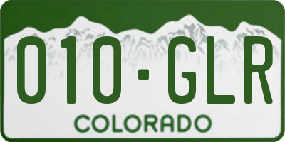 CO license plate 010GLR
