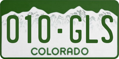 CO license plate 010GLS