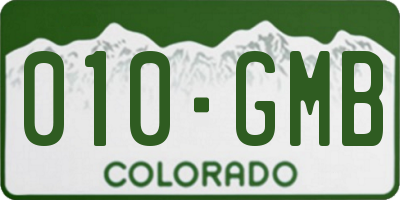 CO license plate 010GMB